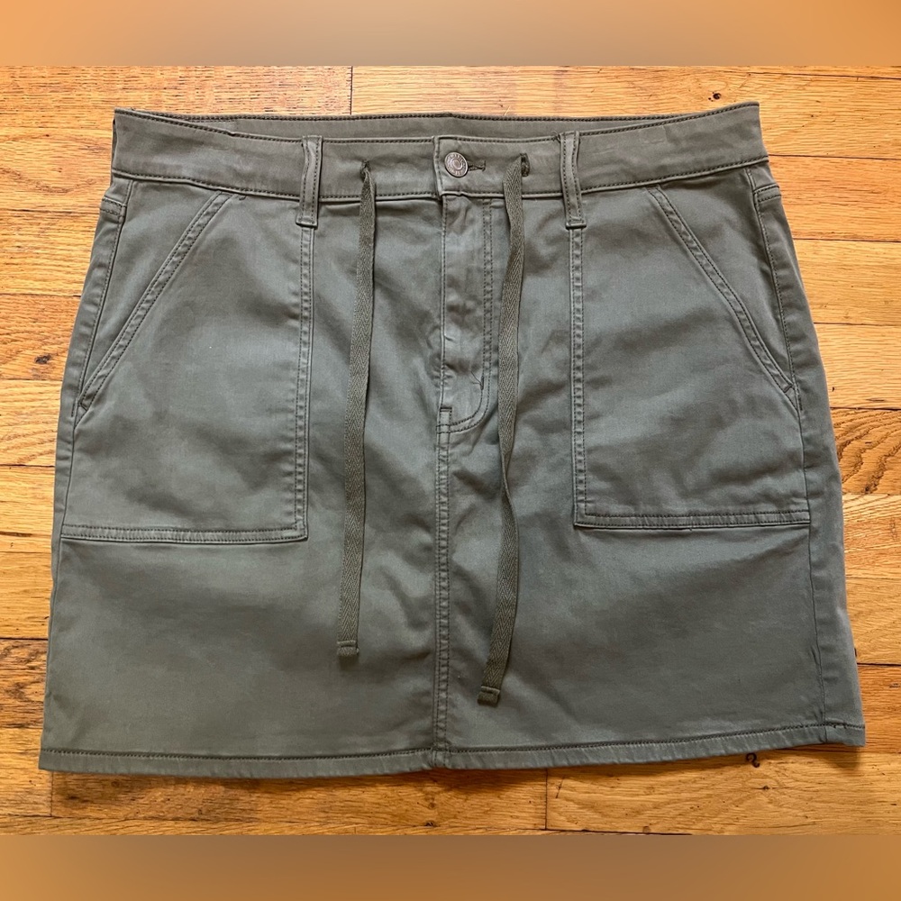 AMERICAN EAGLE Womens 14 Green Mini Skirt Super High Rise Cotton/Viscose Stretch